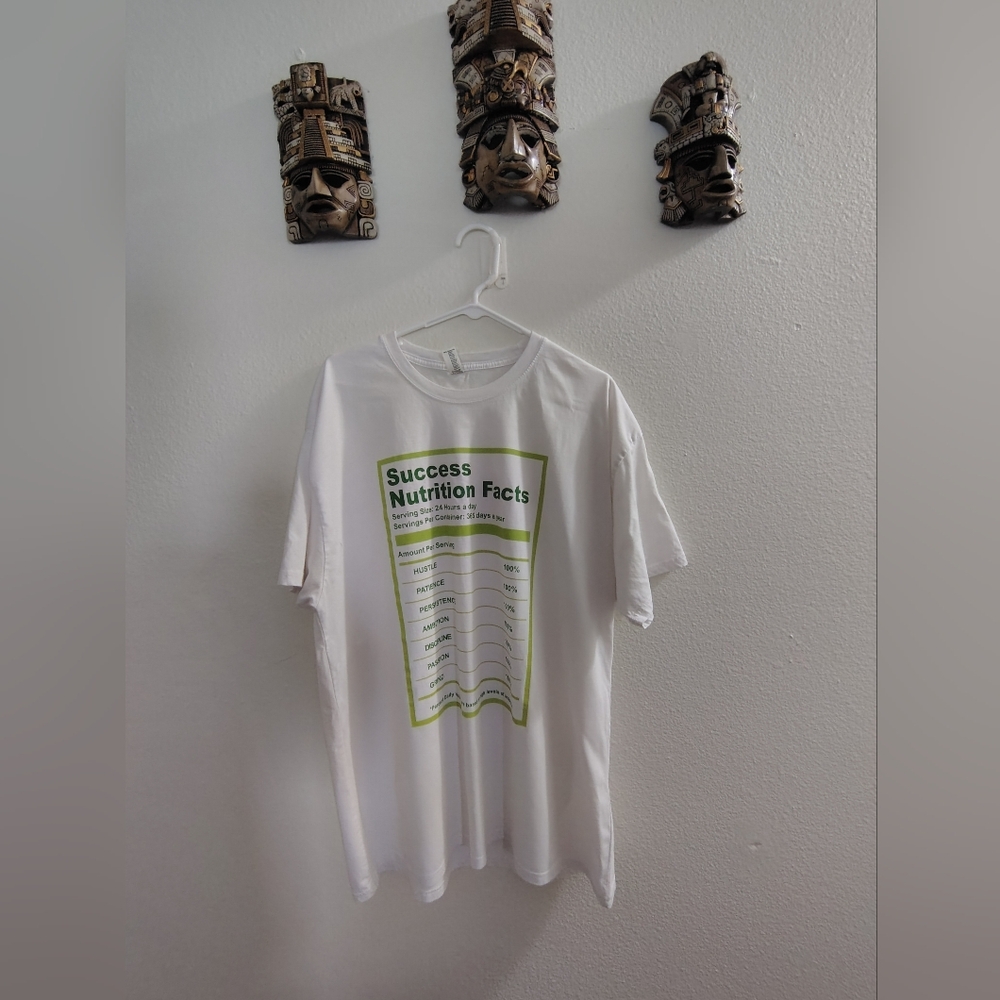 White T Shirt Success Nutrition Facts HipHop Shirt